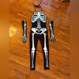 Women’s Adult Bone-A-Babe Skeleton Costume. Small/ Medium Like New